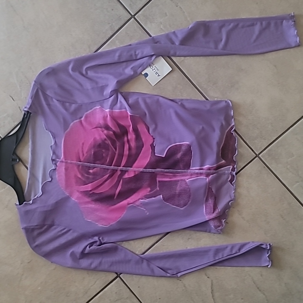 Sheer Rose Jean Top SZ S